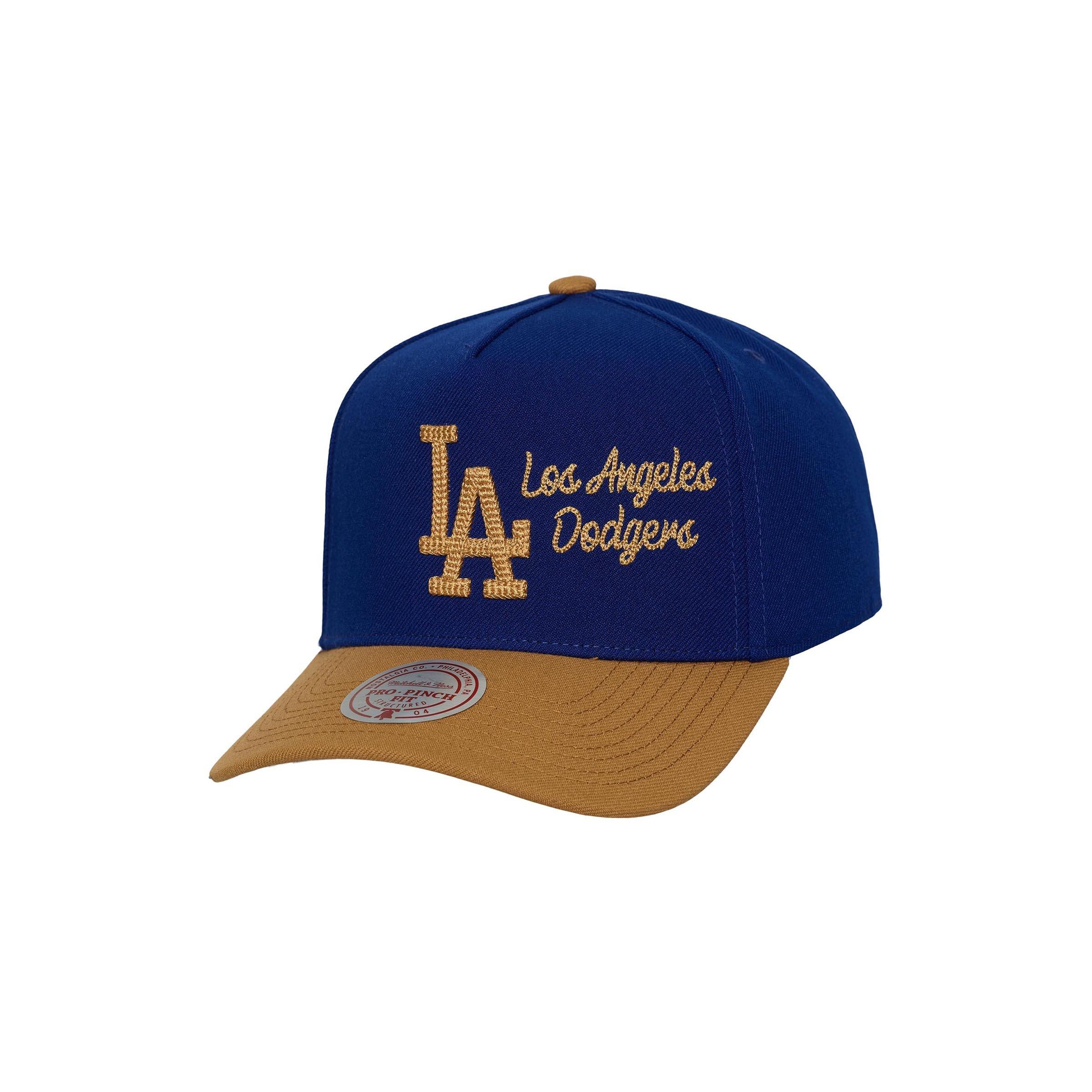 Mitchell & Ness Los Angeles Dodgers Side Script Snapback Hat - Royal - ROYAL